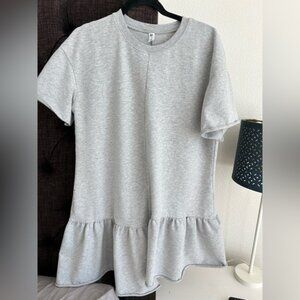 BP Heather Gray Ruffle Hem Dress